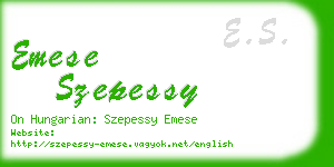 emese szepessy business card